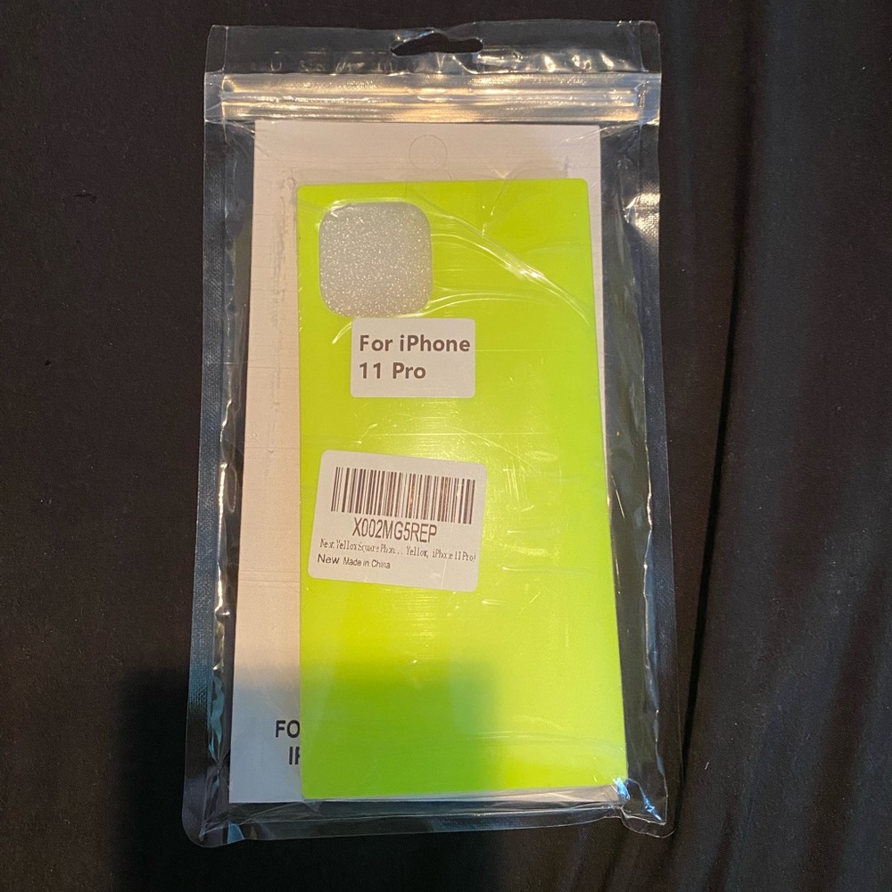 Neon yellow square iPhone 11 Pro case